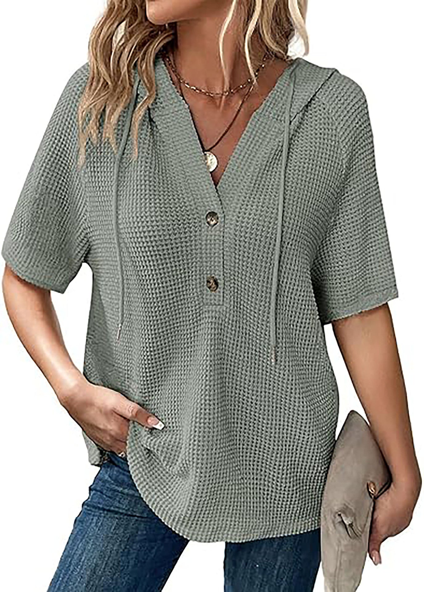 Summer Women's Knitted Short Sleeve Top