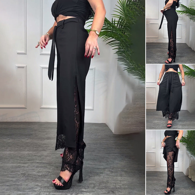 Angélique | Chic Lace Fluid Pants