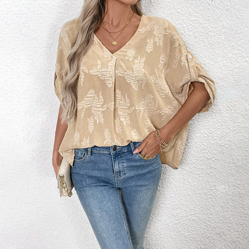Spring and Summer Women's Jacquard Shirt