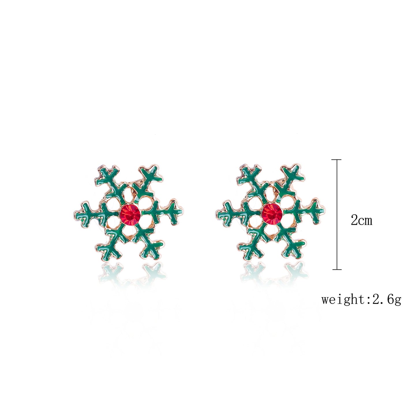 Snowflake Christmas Tree Earrings