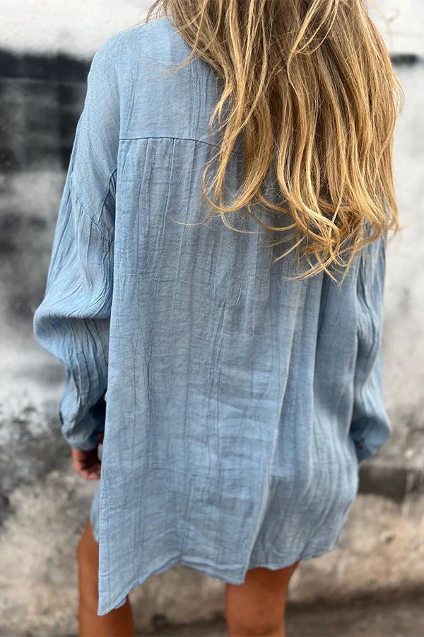 Solid Color Single-Breasted Shirt
