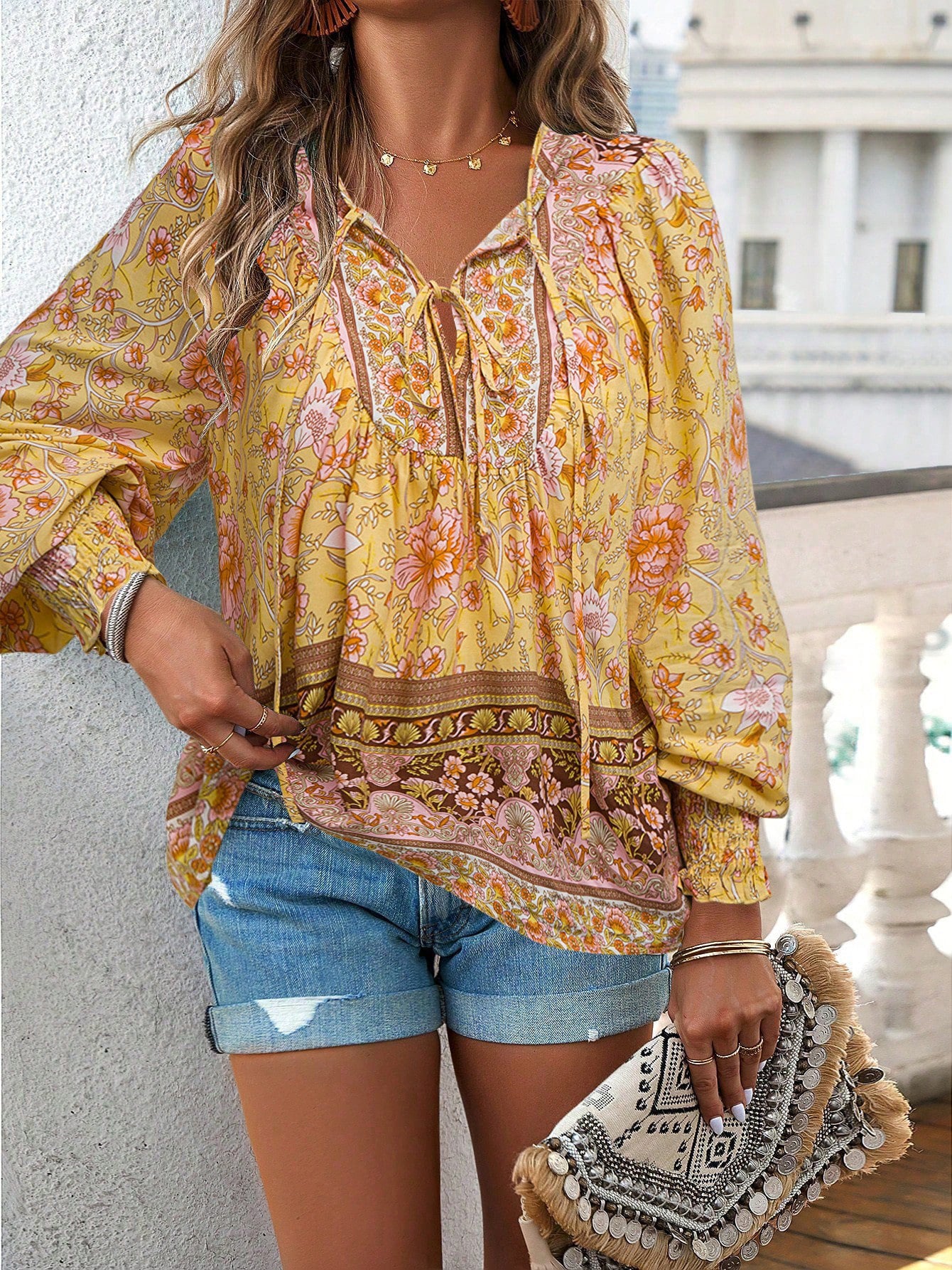 Bohemian Printed Long Sleeve Shirt