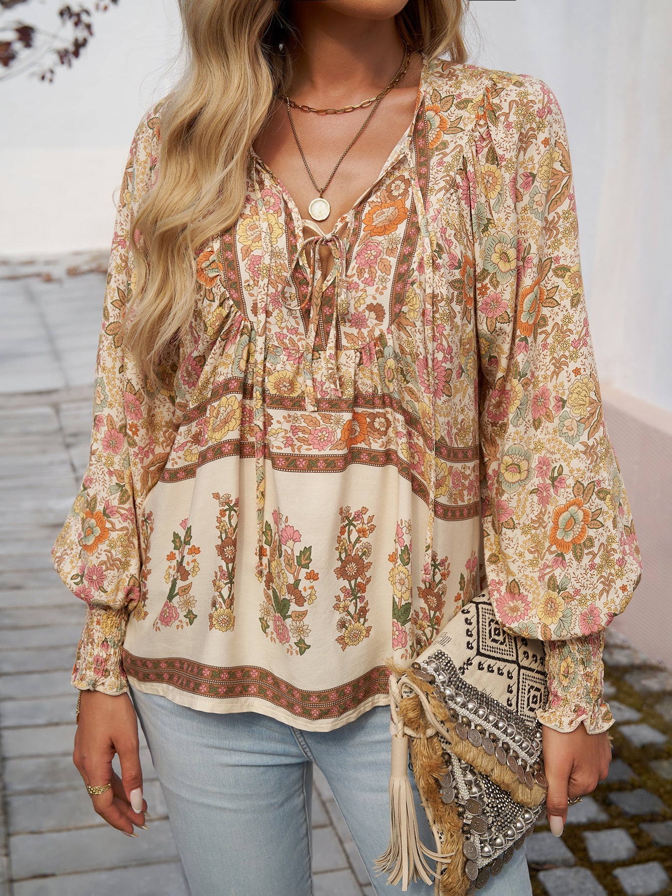 Bohemian Printed Long Sleeve Shirt