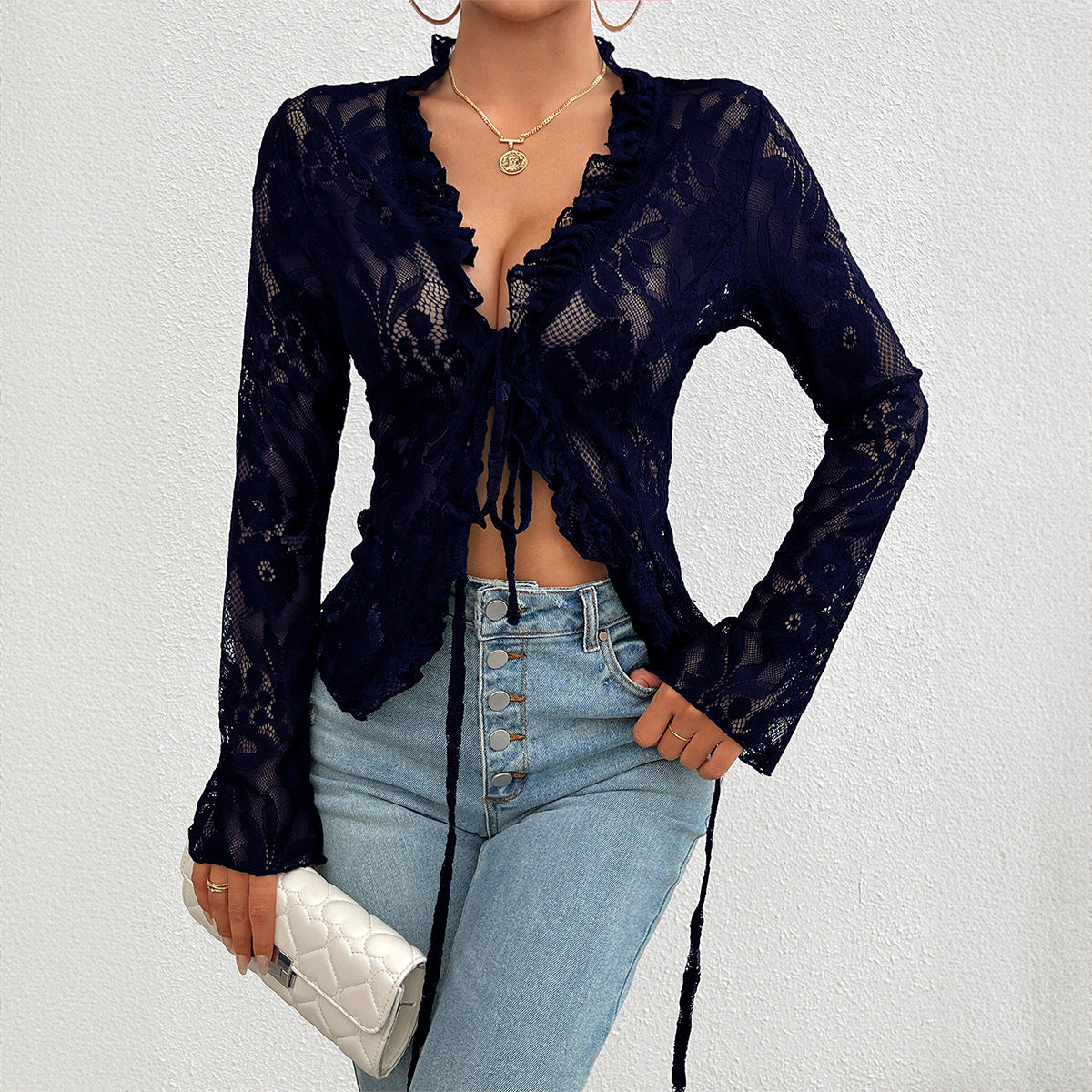 Lace Long Sleeve Women's Top