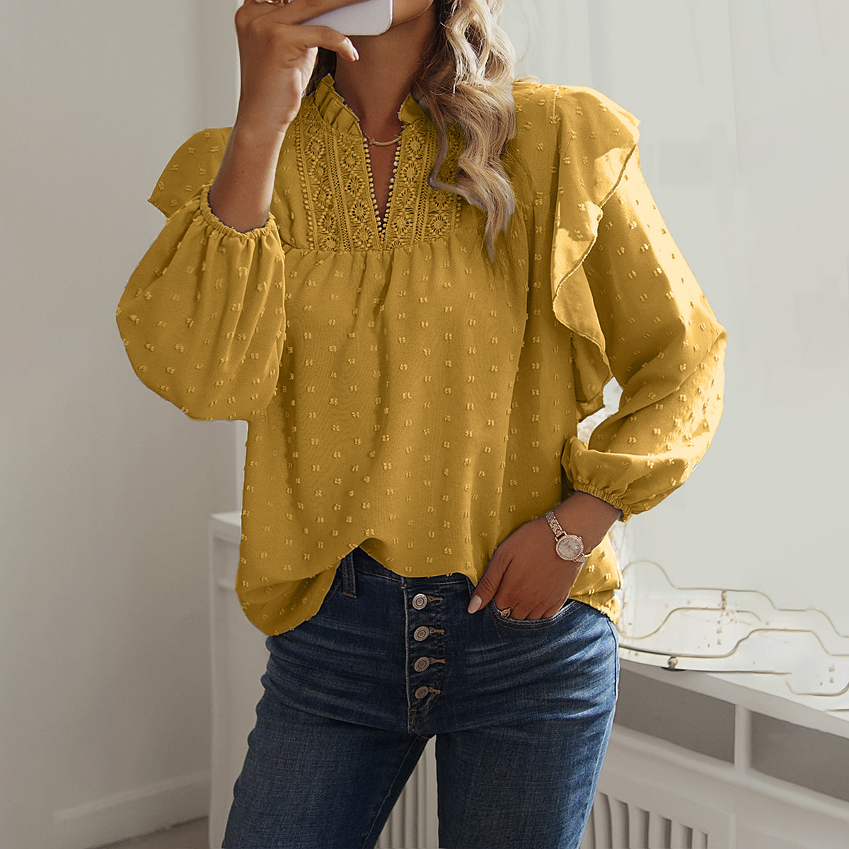 Ruffled Lace Top