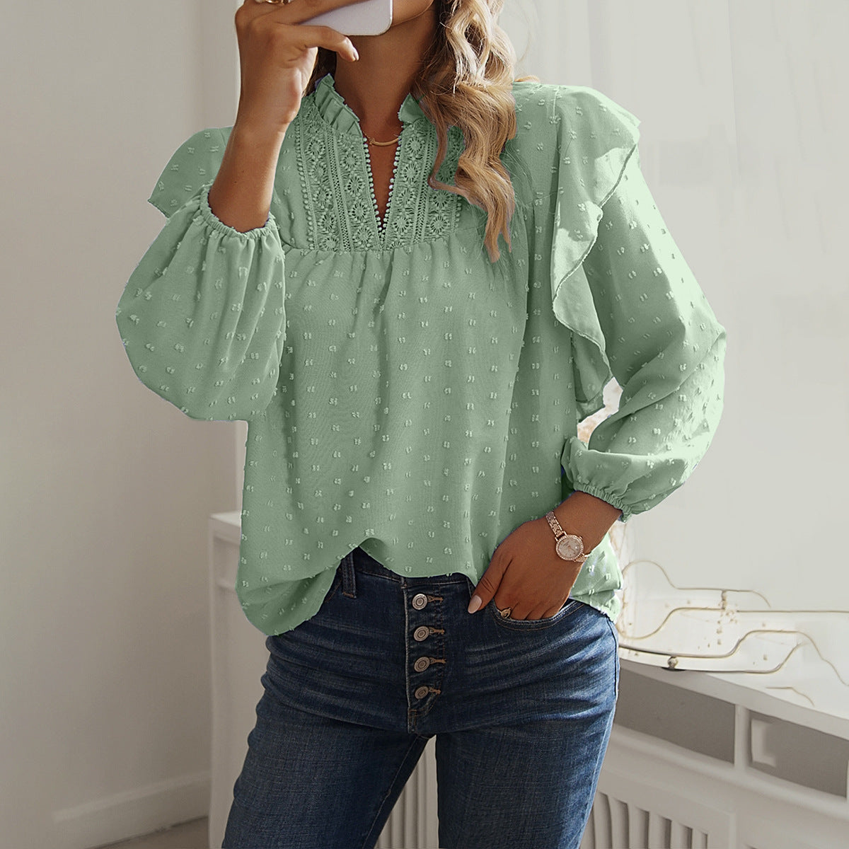 Ruffled Lace Top