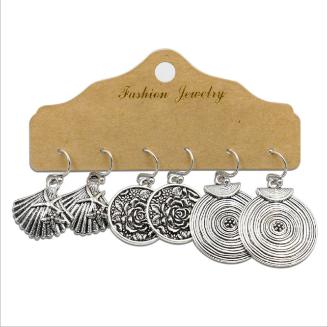 Fashion ladies all-match tasseled vintage earrings