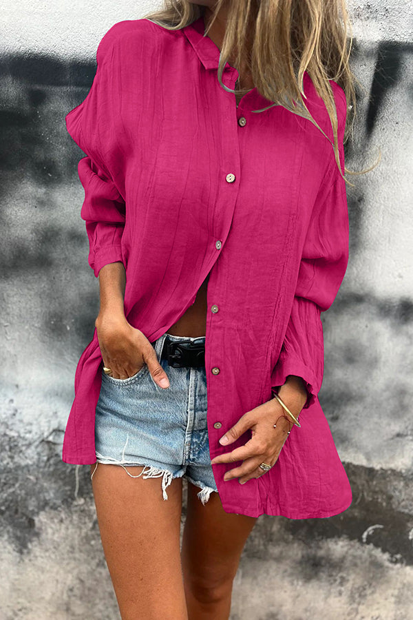 Solid Color Single-Breasted Shirt