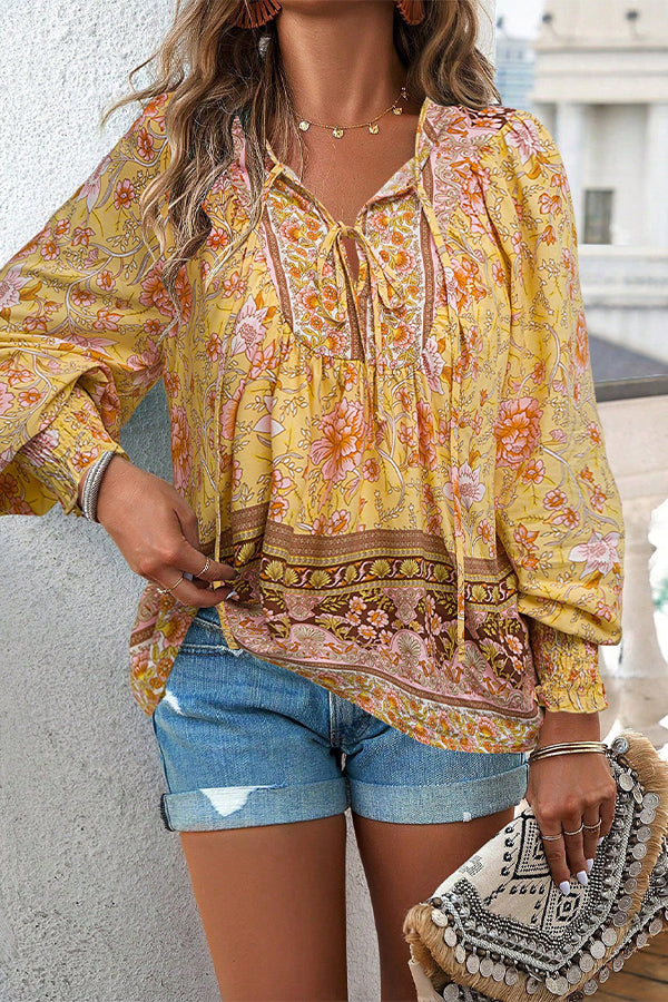 Bohemian Printed Long Sleeve Shirt