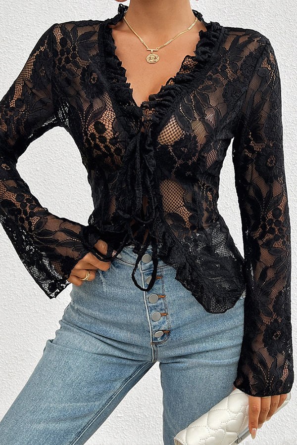 Lace Long Sleeve Women's Top