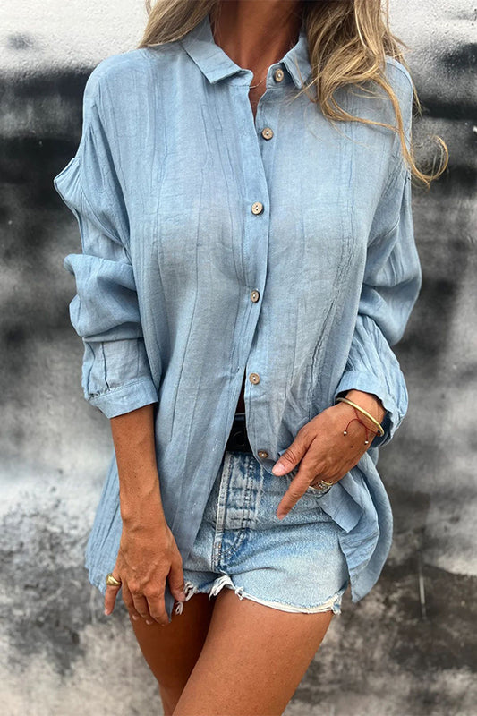 Solid Color Single-Breasted Shirt