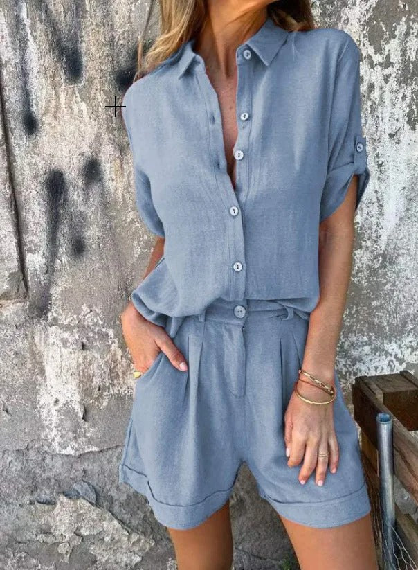 Linea | Casual Relaxed-Fit Shirt and Shorts Set