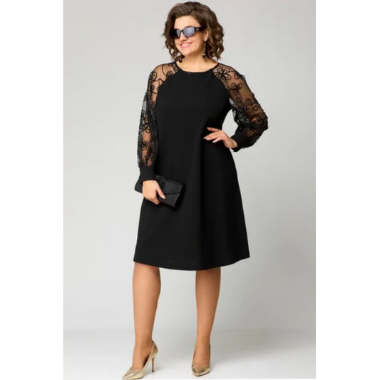 🌸Spring Specials🌸Lace Patchwork Round Neck Long Sleeve Dress